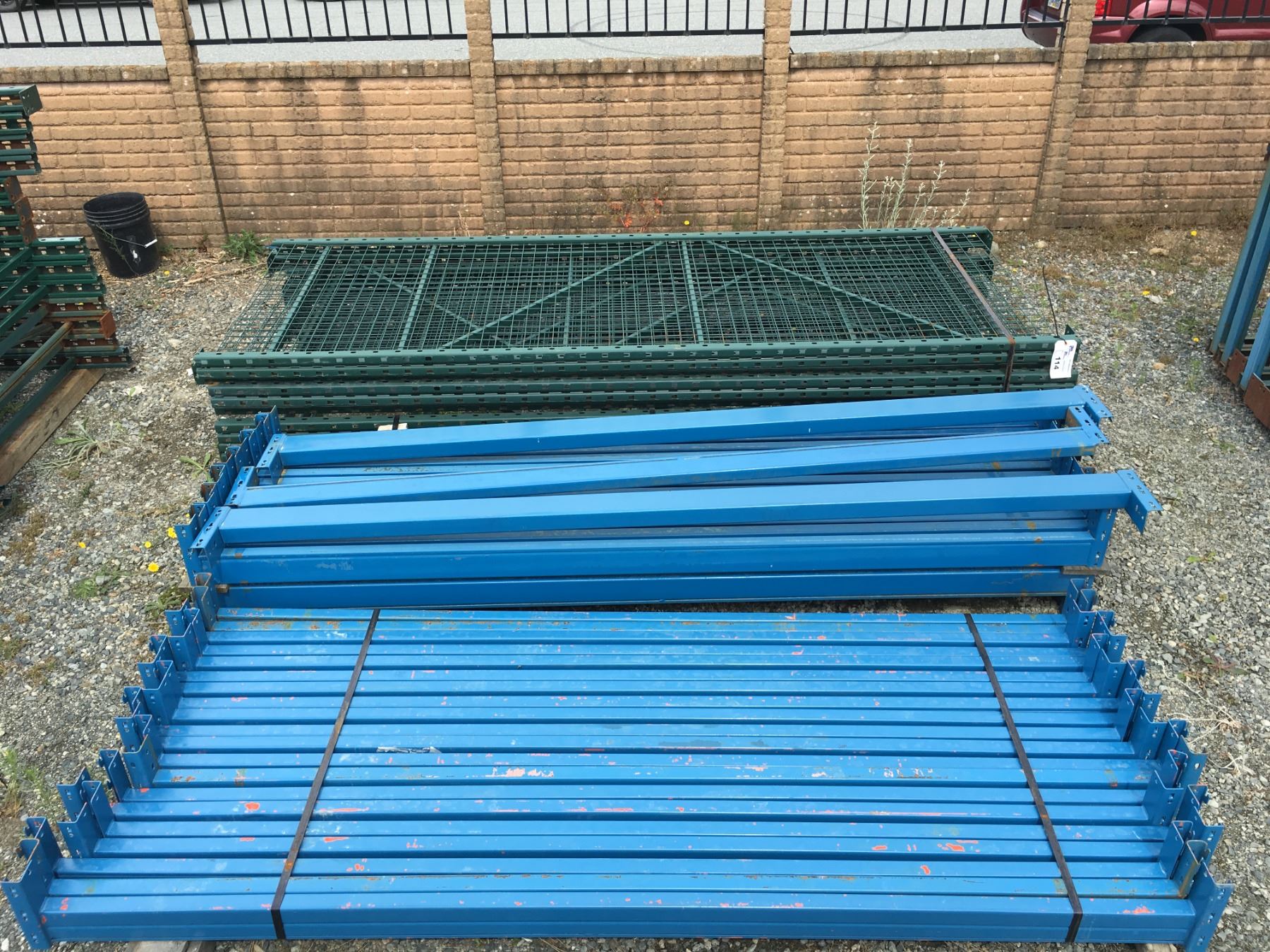GROUP OF REDI RACK PALLET RACKING-UPRIGHTS AND BEAMS (BLUE/GREEN)