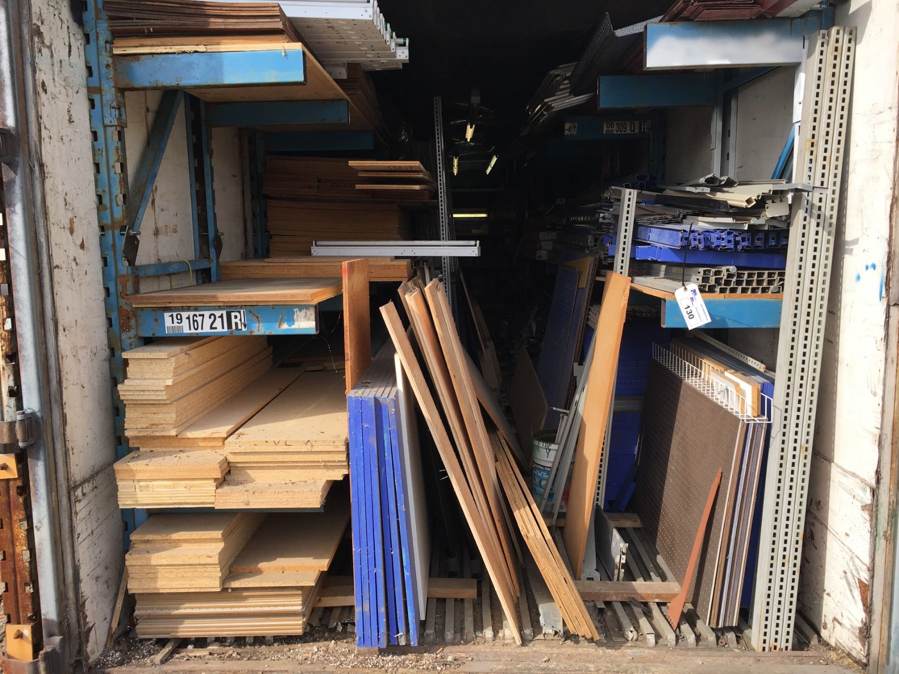 ALL CONTENTS OF 40' PAINT ROOM STORAGE TRAILER, RACKING, SHELVING ...