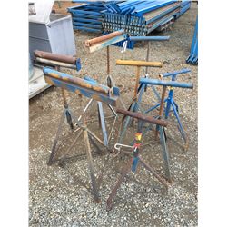 GROUP OF 9 MATERIAL ROLLER STANDS