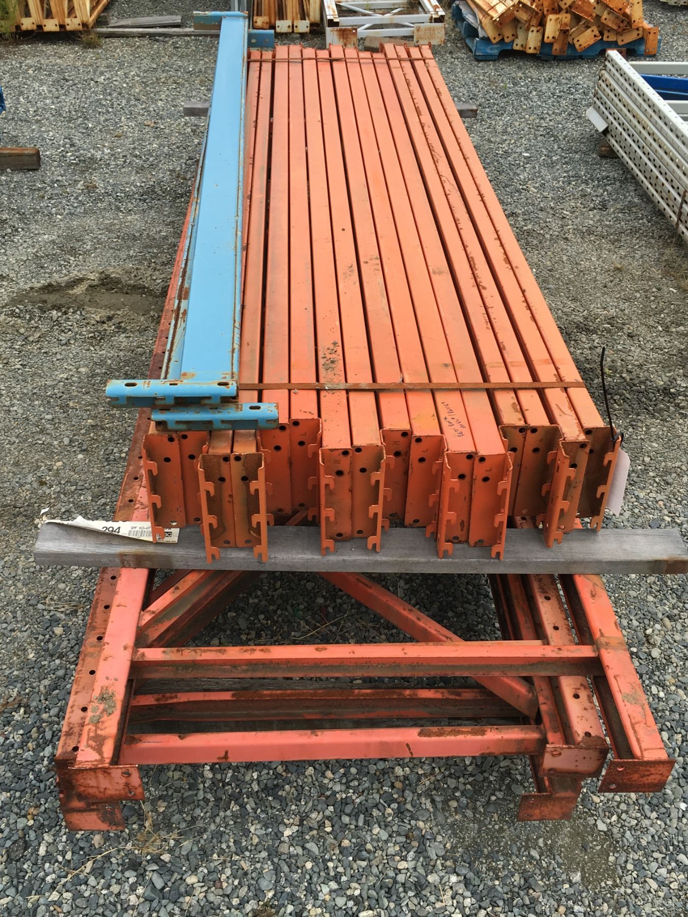 GROUP OF REDI RACK SHELF/PALLET RACKING UPRIGHTS & BEAMS (ORANGE)