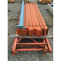 GROUP OF REDI RACK SHELF/PALLET RACKING UPRIGHTS & BEAMS (ORANGE)