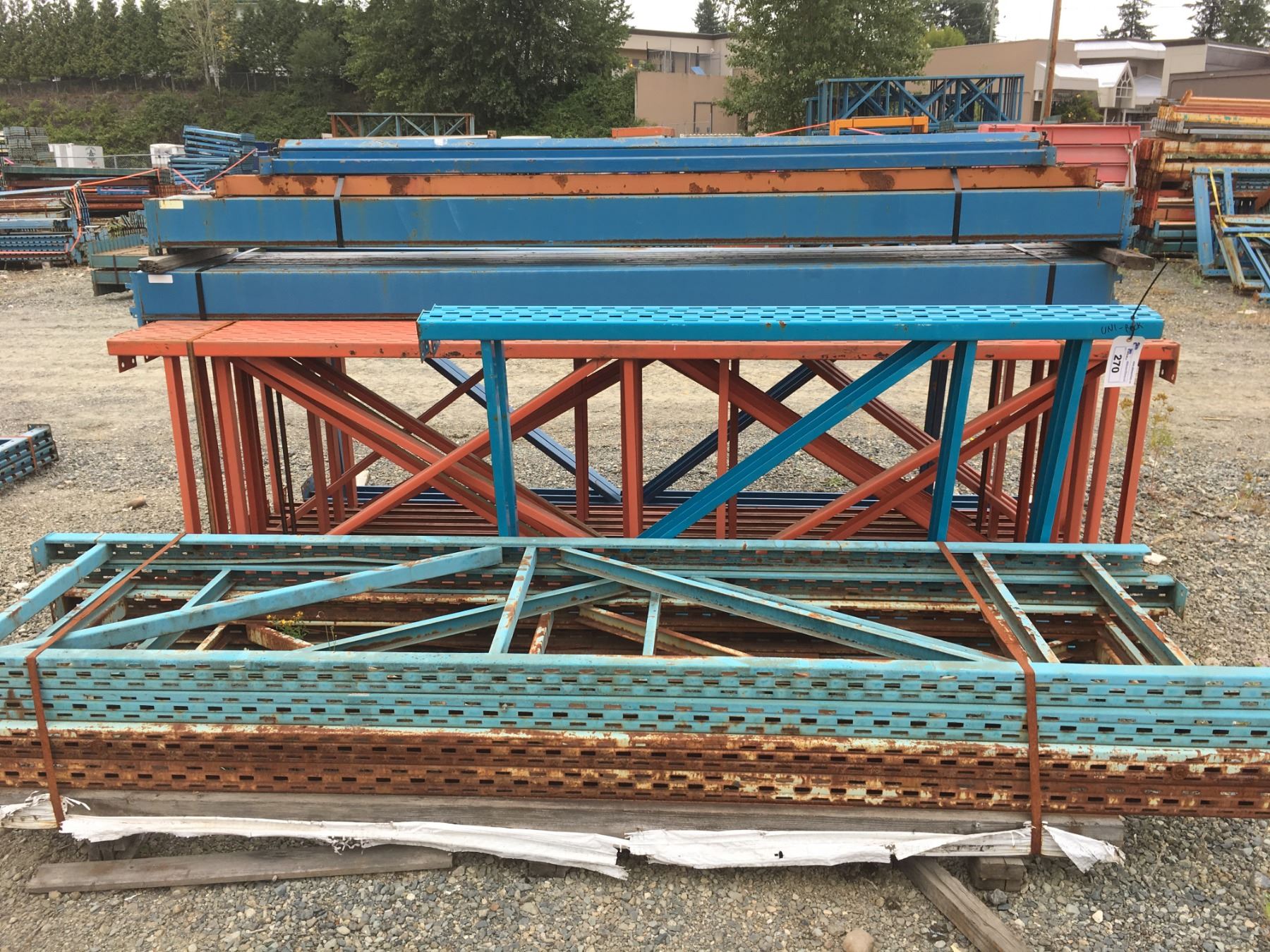 GROUP OF UNI-RACK UPRIGHTS & BEAMS - BLUE & ORANGE