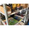 Image 2 : 9' DOUBLE ROW GREY METAL SHELVING UNIT & CONTENTS OF SHELVES