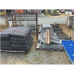 GROUP OF ASSTD NURSERY & PLANT EQUIPMENT, RACKS, DOLLIES, STANDS ECT.