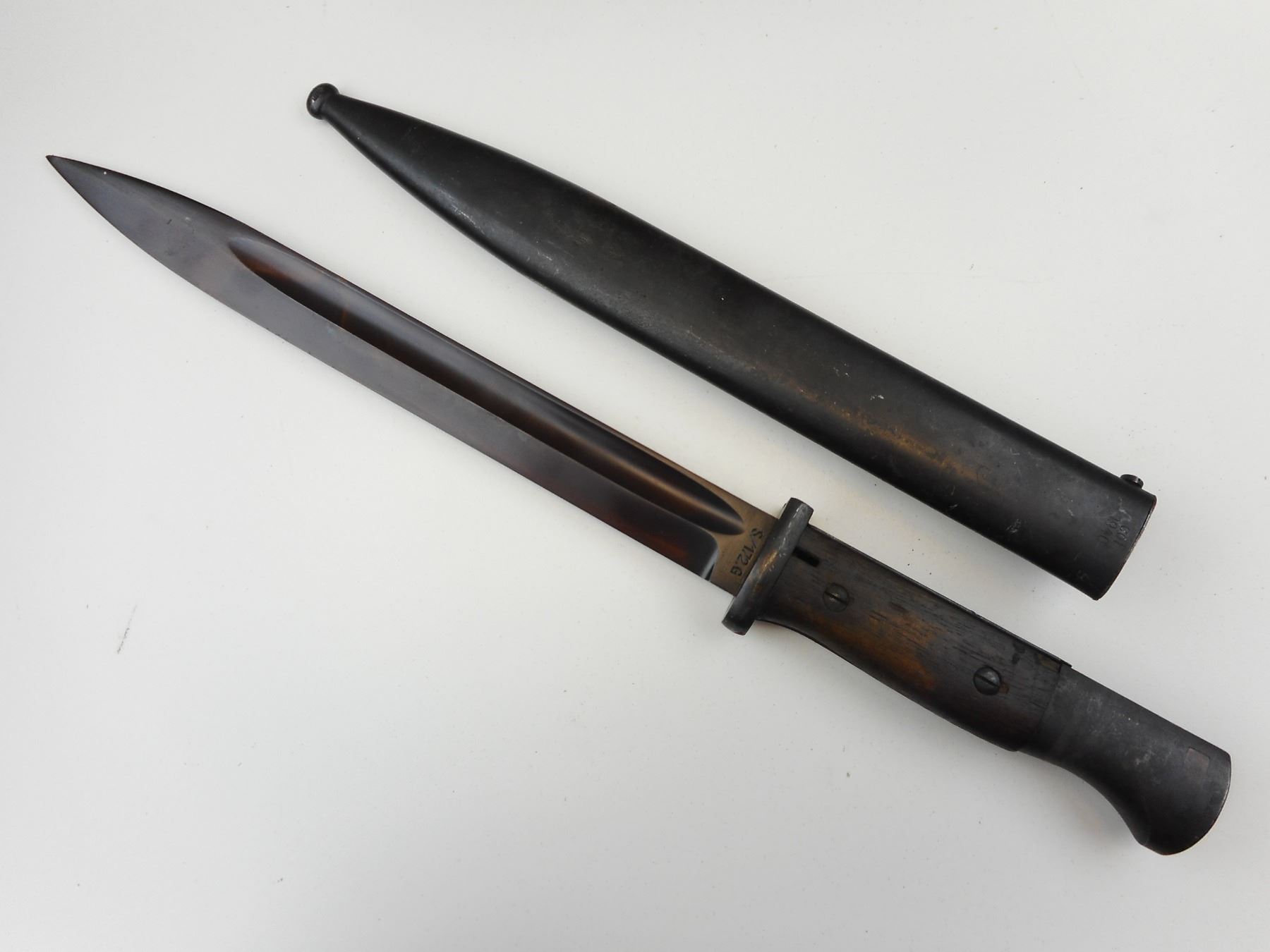 Fodero In Pelle Per Baionetta WW2 German K98 / Kar 98k Con Cinghia Di Sicurezza – Riproduzione Storica