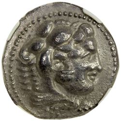 MACEDONIA: Alexander III, the Great, 336-323 BC, AR tetradrachm. NGC EF