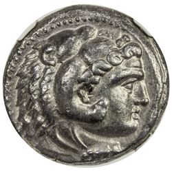 MACEDONIA: Alexander III, the Great, 336-323 BC, AR tetradrachm. NGC EF