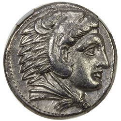 MACEDONIA: Alexander III, the Great, 336-323 BC, AR tetradrachm. NGC EF