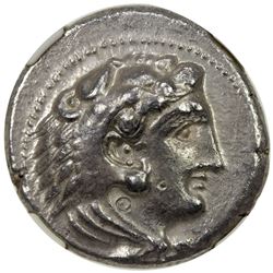 MACEDONIA: Alexander III, the Great, 336-323 BC, AR tetradrachm. NGC EF