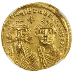 BYZANTINE EMPIRE: Heraclius, 610-641, AV solidus, Constantinople. NGC AU