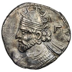 PARTHIAN KINGDOM: Vologases II, AD 77-80, BI tetradrachm (13.70g), Seleukeia, SE390 (78/79 AD). VF