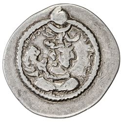 SASANIAN KINGDOM: Peroz, 457-484, AR drachm (3.88g), AY (Susa), year 7. VF