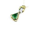 Image 1 : High Quality 18 Karat Tsavorite & Diamond Pendant