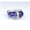 Image 2 : Designer style Amethyst & Diamond Fashion Ring