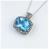 Image 2 : Charismatic Blue Topaz & Diamond Pendant