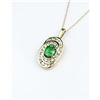 Image 1 : Lovely 18 Karat Gold Tsavorite & Diamond Pendant