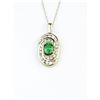 Image 2 : Lovely 18 Karat Gold Tsavorite & Diamond Pendant