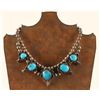 Image 1 : Vintage Sterling Silver & Turquoise Choker