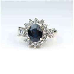 Alluring Blue Sapphire & Diamond Ring