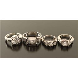 Lot of 4 CZ Rings