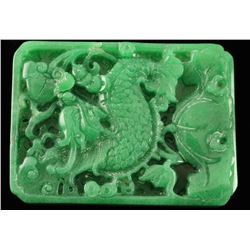 Bright Green Carved Stone Plaque