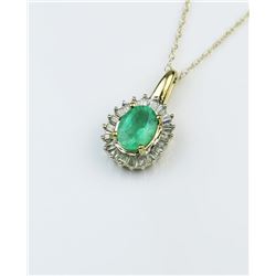 Elegant Emerald & Diamond Pendant