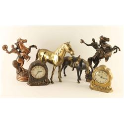 Lot of Western Clocks & Figurines