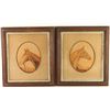 Image 1 : Lot of 2 Horse Pyrography Portraits
