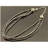 Image 2 : Navajo Sterling Silver Beaded Necklace