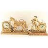 Image 1 : Lot of 2 Western Clocks & Horse Figurine