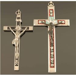 Lot of 2 Large Cross Pendants