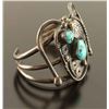 Image 2 : Vintage Old Pawn Navajo Natural Turquoise & Silver
