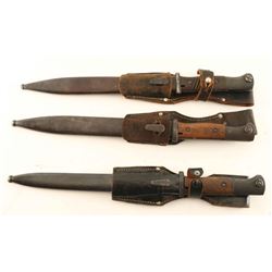 Lot of 3 K98 WWII German Bayonets
