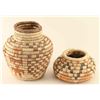 Image 1 : Lot of 2 Olla Shaped Papago Baskets