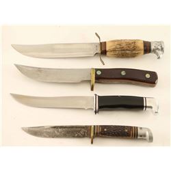 Lot of 4 Hunting Knives