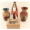 Image 1 : Lot of 3 Navajo Sandpainted Items
