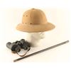 Image 1 : USMC Pith Helmet, Binoculars and Swagger Stick