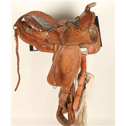 Brown Floral Tooled Saddle