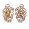 Image 1 : 18k Three Tone Gold 6.29CTW Multicolor Dia and Pink Diamond and Diamond Earring,