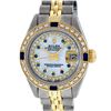 Image 2 : Rolex Ladies 2 Tone 14K MOP Sapphire String Diamond  Datejust Wriswatch