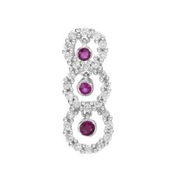 14k White Gold 0.42CTW Ruby and Diamond Pendant, (I1-I2/H-I)