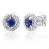 Image 1 : 14k White Gold 1.17CTW Diamond and Sapphire Earring, (I2/H-I)