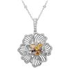 Image 1 : 18k Three Tone Gold 1.95CTW Diamond and Pink Diamond and Multicolor Dia Pendant,