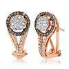 Image 1 : 14k Rose Gold 0.61CTW Brown Diamonds and Diamond Earring, (I1/H/Dark Brown)