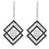 Image 1 : 18k White Gold 2.25CTW Diamond and Black Diamonds Earring, (VS1-VS2/G)