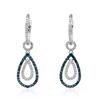 Image 1 : 14k White Gold 0.61CTW Diamond and Blue Diamonds Earring, (SI1-SI2/Gold)