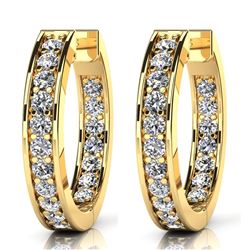 14K Yellow Gold 0.75CTW Diamond Earring, (VS/F-G)