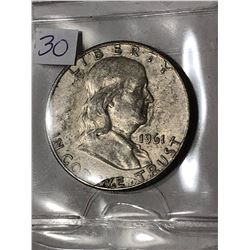 1961 D Silver Franklin Half Dollar Nice Early US Coin