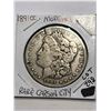 Image 1 : Extremely Rare 1891 CC Morgan Carson City Silver Dollar has 2 divits on rim