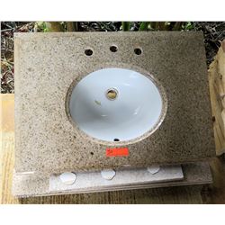 Stone Marble Design Round Sink w/ Sideboard